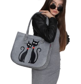Torba filcowa LADY - Black Cats
