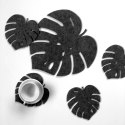 Zestaw podkładek na stół 1+4 - Monstera antracyt Zestaw podkładek na stół 1+4 - Monstera antracyt