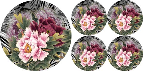Zestaw podkładek na stół okrągłych 1+4 - IKEBANA Zestaw podkładek na stół okrągłych 1+4 - IKEBANA
