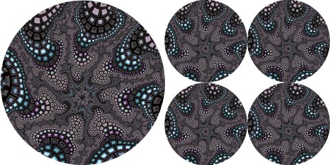 Zestaw podkładek na stół okrągłych 1+4 - OCTOPUS Zestaw podkładek na stół okrągłych 1+4 - OCTOPUS