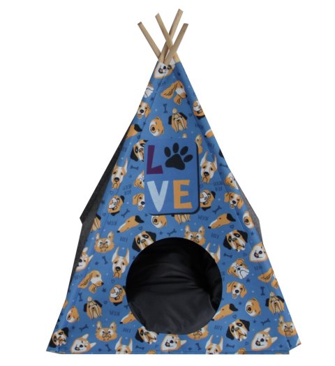 Tipi dla Psa/kota z poduszką LOVE DOGS BLUE L Tipi dla Psa/kota z poduszką LOVE DOGS BLUE L