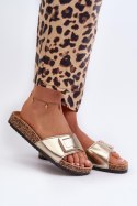 Sandał Klapki Model Elleriome 24SD21-7216 Gold - Step in style Step in style Sandał Klapki Model Elleriome 24SD21-7216 Gold - Step in style Step in style