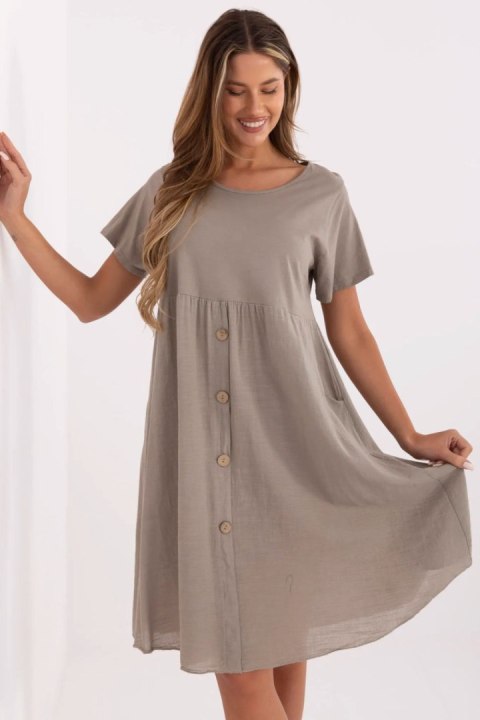 Sukienka Model MO-SK-1005.67 Dark Beige - Italy Moda Italy Moda Sukienka Model MO-SK-1005.67 Dark Beige - Italy Moda Italy Moda