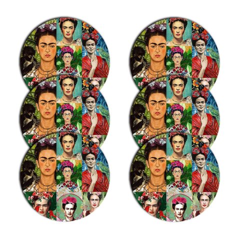 Zestaw podkładek na stół okrągłych 6D - MODERN FRIDA Zestaw podkładek na stół okrągłych 6D - MODERN FRIDA