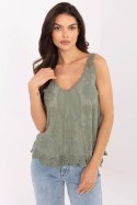 Bluzka Model MI-BZ-8823.73 Khaki - Italy Moda Italy Moda Bluzka Model MI-BZ-8823.73 Khaki - Italy Moda Italy Moda
