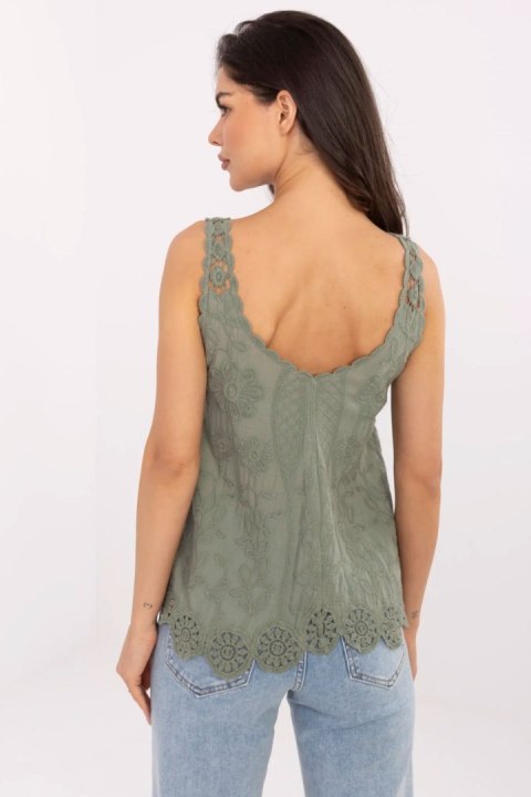Bluzka Model MI-BZ-8823.73 Khaki - Italy Moda Italy Moda Bluzka Model MI-BZ-8823.73 Khaki - Italy Moda Italy Moda