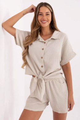 Koszula Damska Model MO-KS-F071.00 Beige - Italy Moda Italy Moda