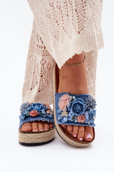 Sandał Klapki Model Chellia 5216 Blue - Step in style Step in style Sandał Klapki Model Chellia 5216 Blue - Step in style Step in style