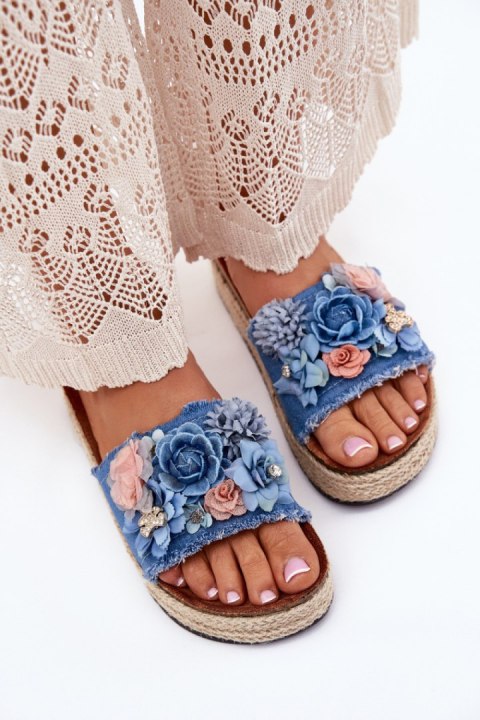 Sandał Klapki Model Chellia 5216 Blue - Step in style Step in style Sandał Klapki Model Chellia 5216 Blue - Step in style Step in style