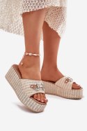 Sandał Klapki Model Isolene 55-A08 Beige - Step in style Step in style Sandał Klapki Model Isolene 55-A08 Beige - Step in style Step in style