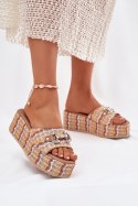 Sandał Klapki Model Isolene 55-A08 Multicolor Camel - Step in style Step in style Sandał Klapki Model Isolene 55-A08 Multicolor Camel - Step in style Step in style