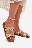Sandał Klapki Model Jenoriela C15-1 Beige - Step in style Step in style Sandał Klapki Model Jenoriela C15-1 Beige - Step in style Step in style