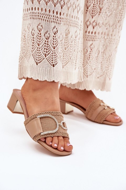 Sandał Klapki Model Julinemi J1918 Dark Beige - Step in style Step in style