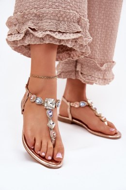 Sandały Model Fiolalia 8088 Pink/Gold - Step in style Step in style