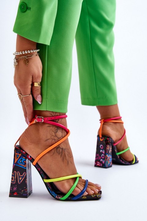Sandały Model Josette FY2125-3 Multicolor Black - Step in style Step in style Sandały Model Josette FY2125-3 Multicolor Black - Step in style Step in style