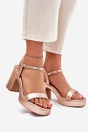 Sandały Model Lillita 6896 Pink/Gold - Step in style Step in style Sandały Model Lillita 6896 Pink/Gold - Step in style Step in style