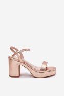 Sandały Model Lillita 6896 Pink/Gold - Step in style Step in style Sandały Model Lillita 6896 Pink/Gold - Step in style Step in style