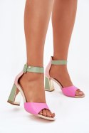 Sandały Model Rosazara 24SD35-6815 Pink/Green - Step in style Step in style Sandały Model Rosazara 24SD35-6815 Pink/Green - Step in style Step in style