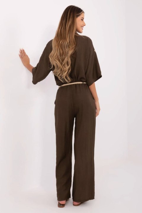 Spodnie Damskie Model MI-SP-6560.73P Dark Brown - Italy Moda Italy Moda Spodnie Damskie Model MI-SP-6560.73P Dark Brown - Italy Moda Italy Moda