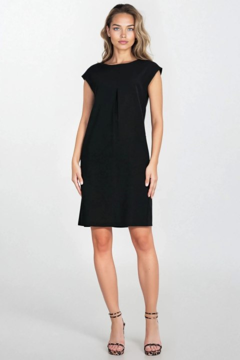 Sukienka Luźna sukienka z rayonu S271 Black - Nife Nife Sukienka Luźna sukienka z rayonu S271 Black - Nife Nife