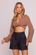 Szorty Damskie Model MOE860 Grafit - Moe Moe Szorty Damskie Model MOE860 Grafit - Moe Moe