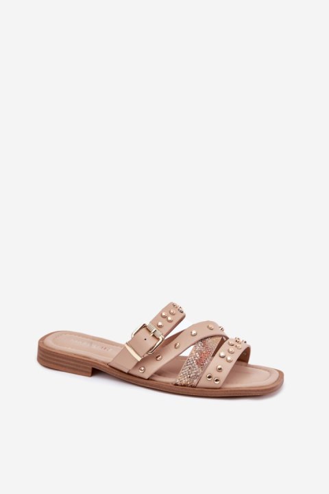 Sandał Klapki Model Manitte 9706 Beige - Step in style Step in style Sandał Klapki Model Manitte 9706 Beige - Step in style Step in style