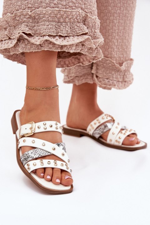 Sandał Klapki Model Manitte 9706 White - Step in style Step in style Sandał Klapki Model Manitte 9706 White - Step in style Step in style