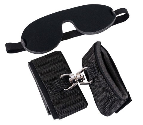 Mini zestaw bdsm bondage kajdanki i opaska na oczy Mini zestaw bdsm bondage kajdanki i opaska na oczy