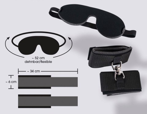 Mini zestaw bdsm bondage kajdanki i opaska na oczy Mini zestaw bdsm bondage kajdanki i opaska na oczy