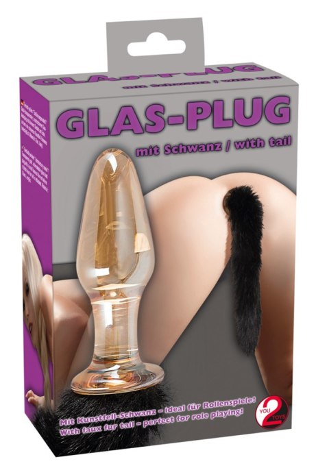 Szklany korek analny plug zatyczka z sex ogonem Szklany korek analny plug zatyczka z sex ogonem