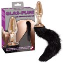 Szklany korek analny plug zatyczka z sex ogonem Szklany korek analny plug zatyczka z sex ogonem