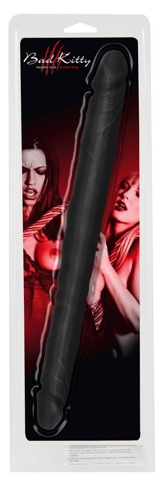 Czarne dildo lesbijskie silikonowe podwójne 40cm Czarne dildo lesbijskie silikonowe podwójne 40cm