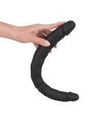 Czarne dildo lesbijskie silikonowe podwójne 40cm Czarne dildo lesbijskie silikonowe podwójne 40cm