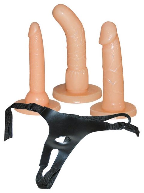 Uprząż szelki majtki do strap-on 3 penisy dildo Uprząż szelki majtki do strap-on 3 penisy dildo