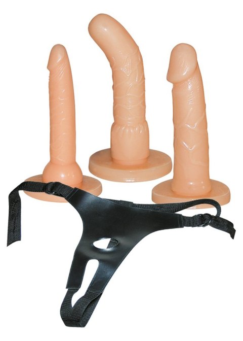 Uprząż szelki majtki do strap-on 3 penisy dildo Uprząż szelki majtki do strap-on 3 penisy dildo
